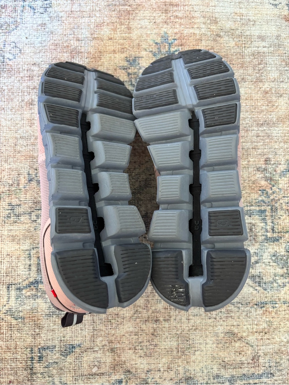 On Running Women Sneakers in Dusty Rose with Gray Accents - Picture 10 of 16